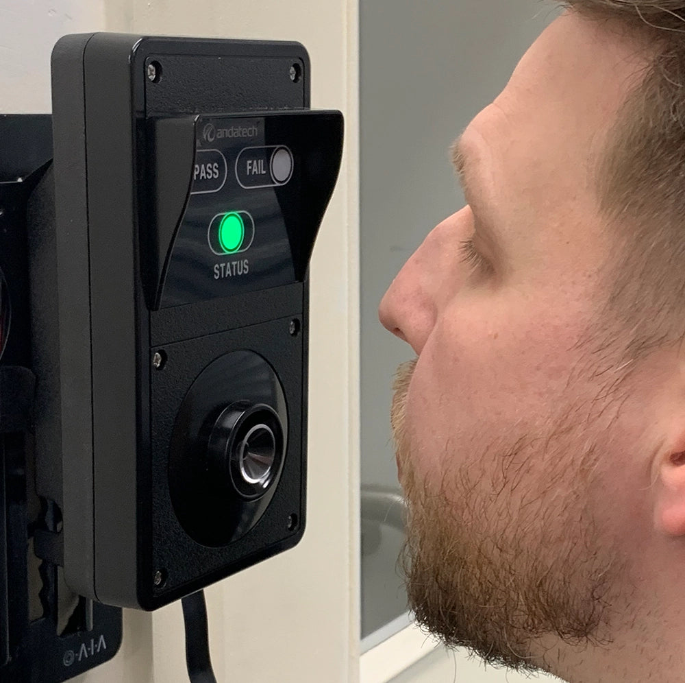 Blow into the Andatech AccessPoint wall-mounted breathalyser