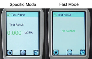 Andatech Prodigy 2S Modes breathalyser fast and specific mode test results