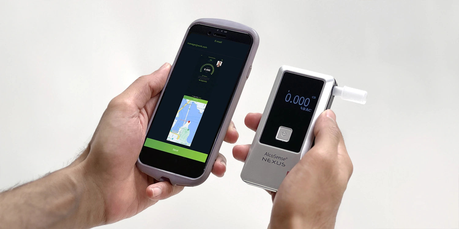 Sharing results from AlcoSense Nexus personal breathalyser BAC reading on Andalink mobile app