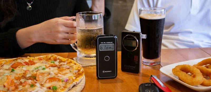 Andatech AlcoSense Stealth personal breathalyser in a bar & restaurant