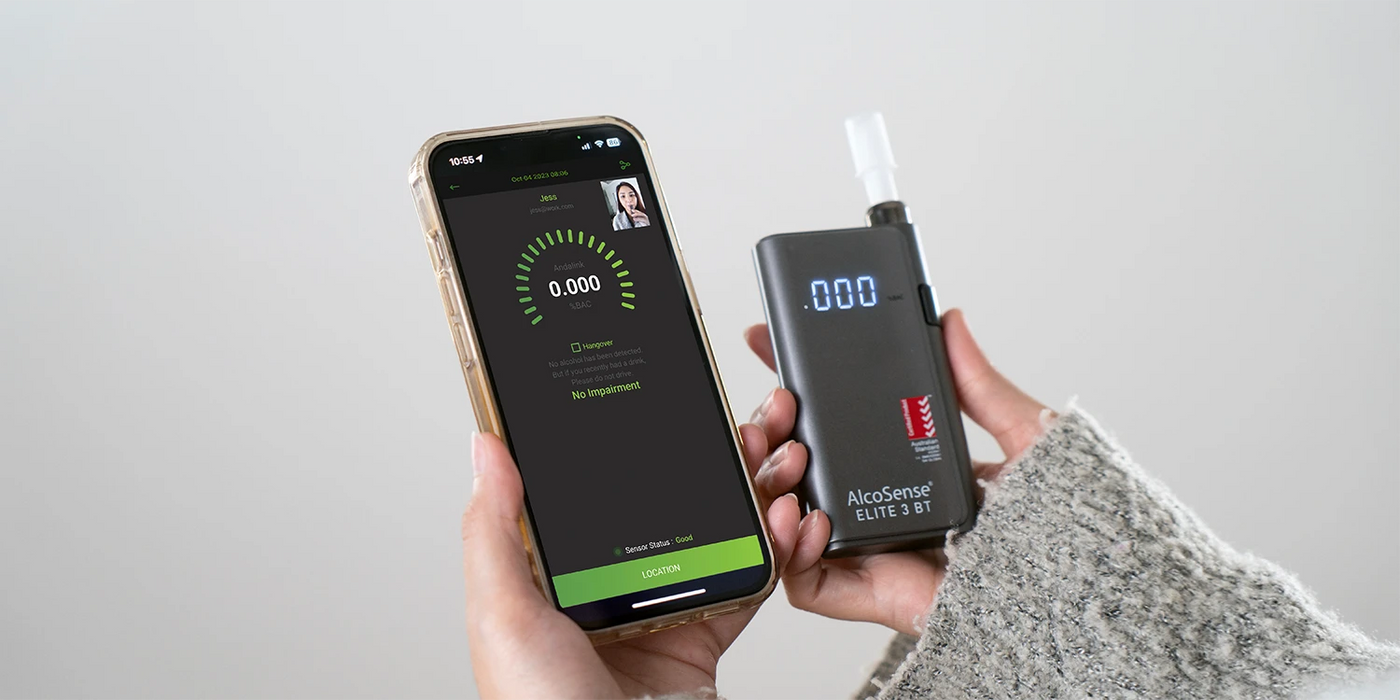 Andatech AlcoSense Elite 3 BT personal breathalyser with Andalink mobile app 