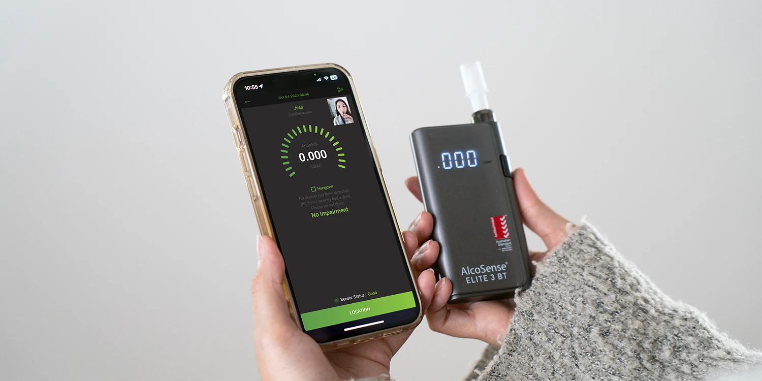 Andatech AlcoSense Elite 3 BT personal breathalyser with Andalink mobile app