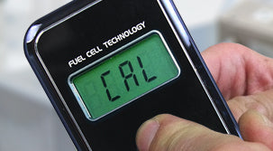 Calibration signal on breathalyser