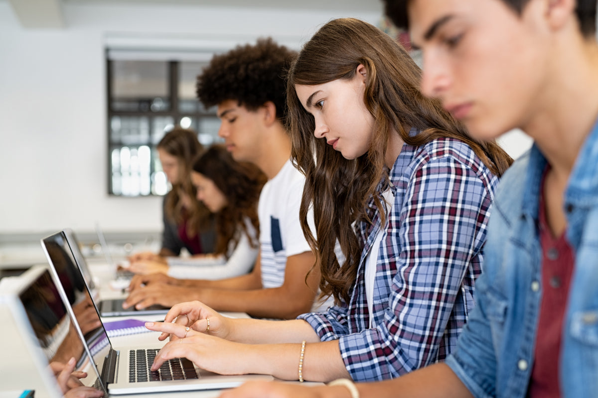 Students studying