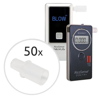 Mouthpieces of AlcoSense breathalysers x50