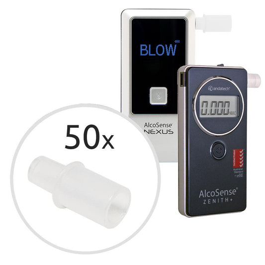 Mouthpieces of AlcoSense breathalysers x50
