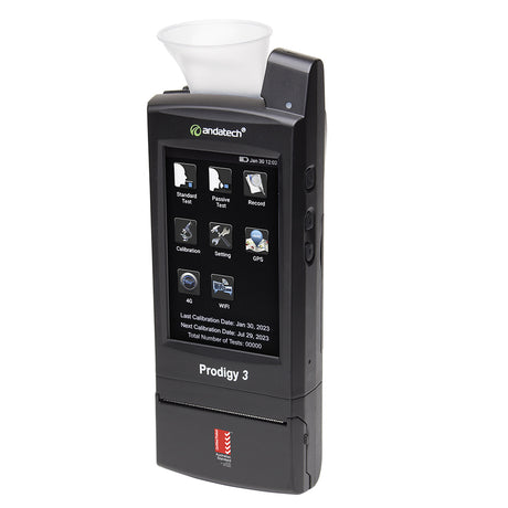 Andatech Prodigy 3 workplace portable breathalyser with sampling cup