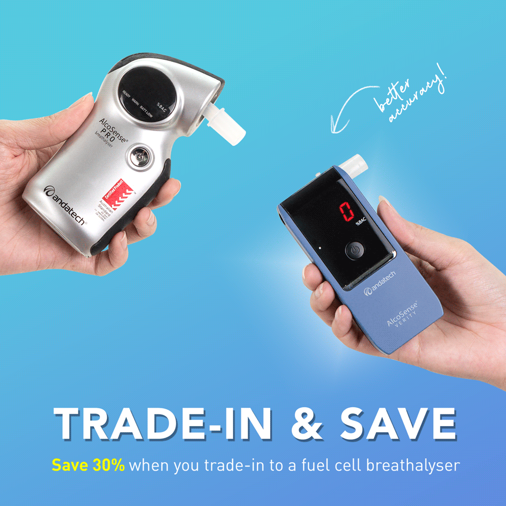 Trade in to an AlcoSense fuel cell breathalyser and save 30%