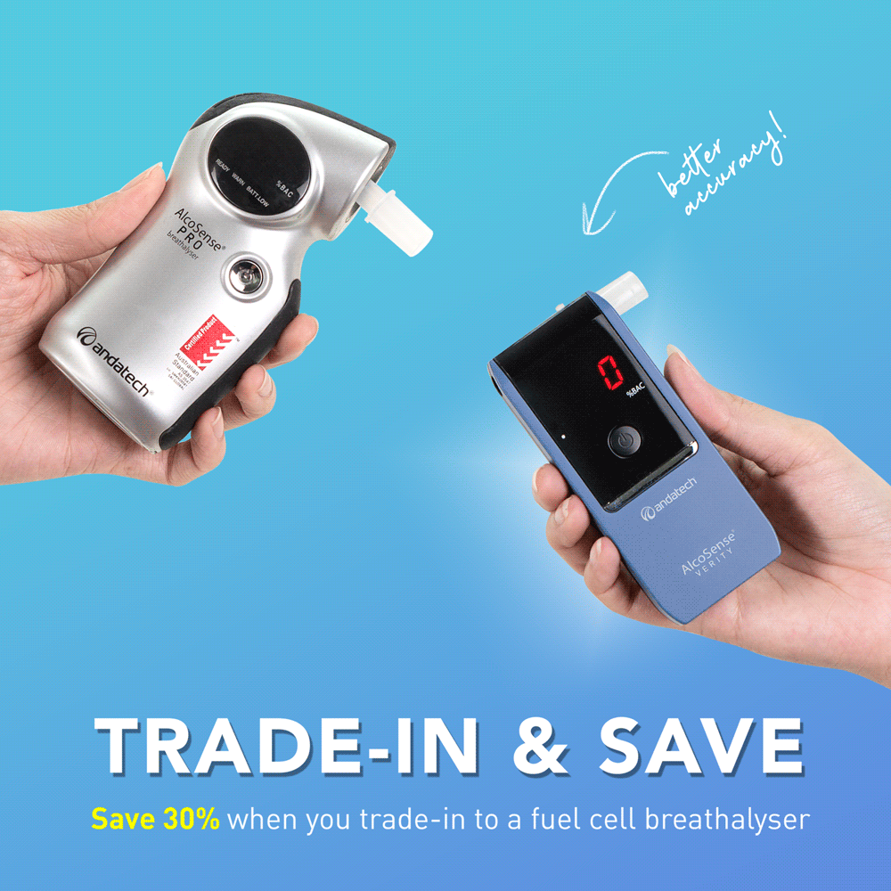 Trade in to an AlcoSense fuel cell breathalyser and save 30% 