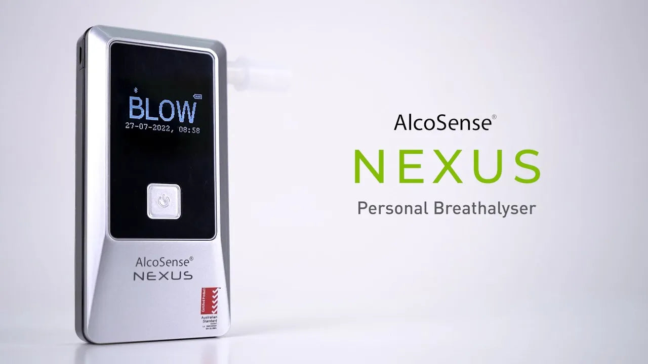 Load video: AlcoSense Nexus Fuel Cell Breathalyser with Mobile App - Personal Breathalyser from Andatech
