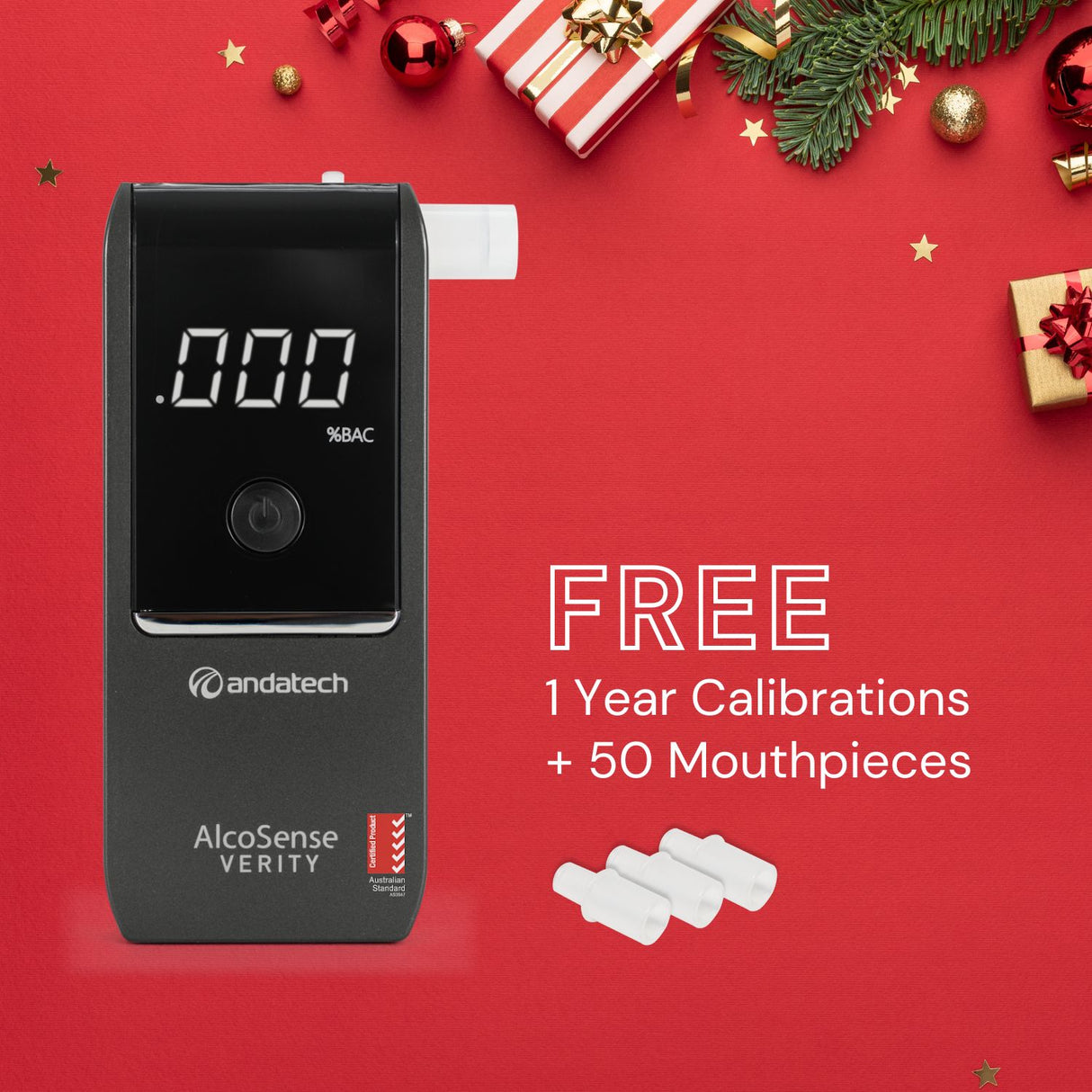AlcoSense Verity Breathalyser Christmas Bundle