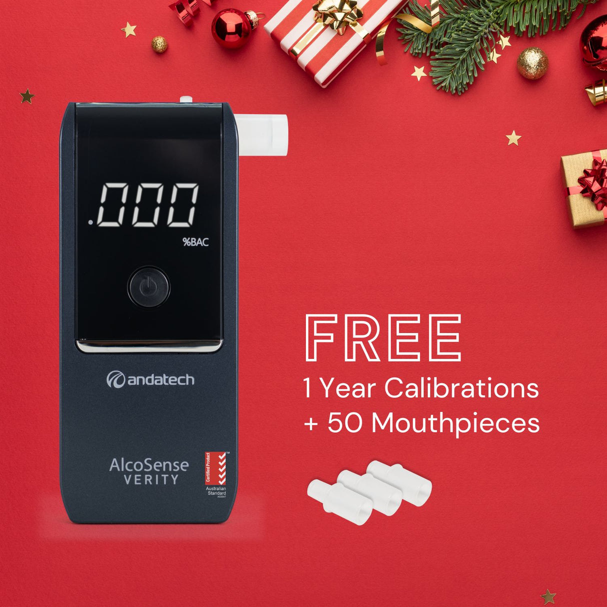 AlcoSense Verity Breathalyser Christmas Bundle