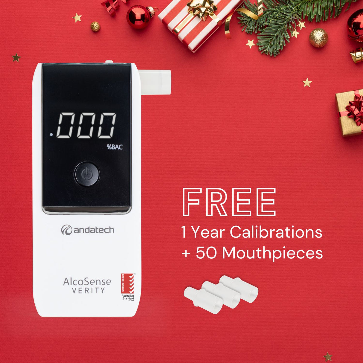 AlcoSense Verity Breathalyser Christmas Bundle