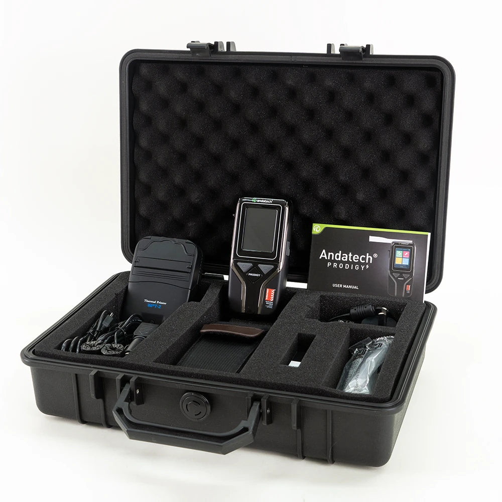 Portable breathalyser with printer for workplace alcohol testing - Andatech Prodigy S Print Pack