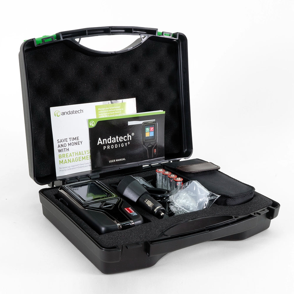 Andatech Prodigy S breathalyser packaging contents