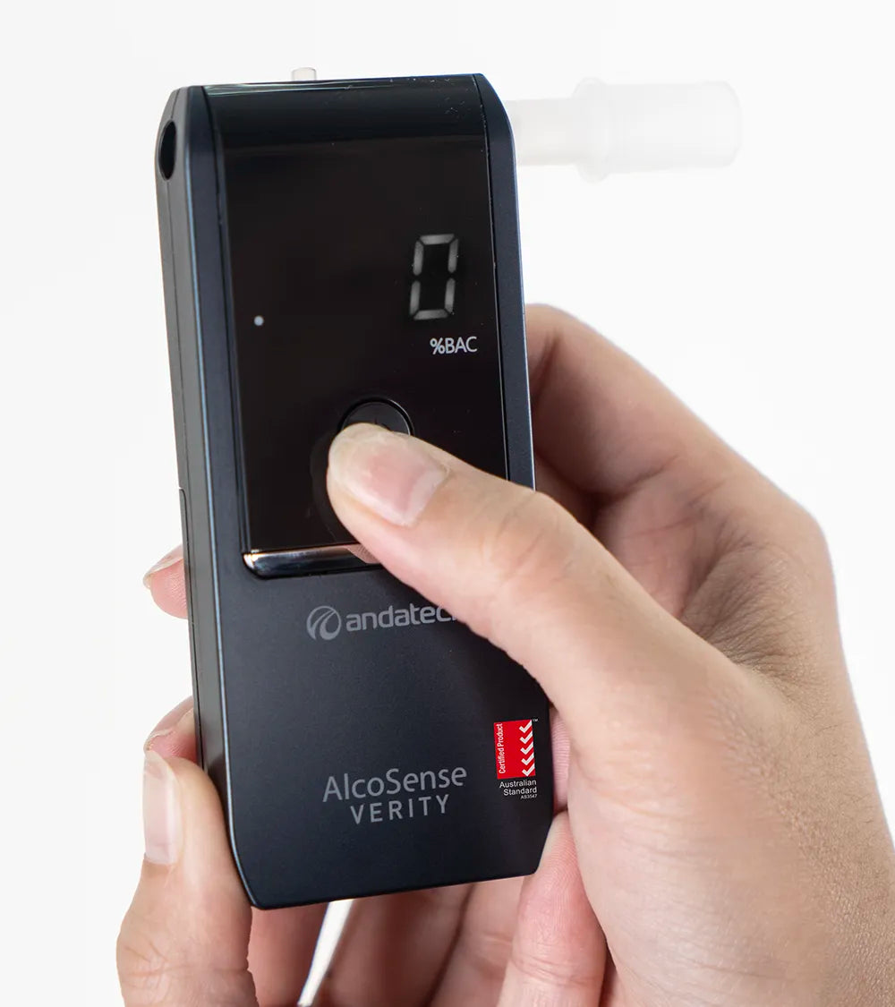 Step 2 switch on the AlcoSense Verity personal breathalyser