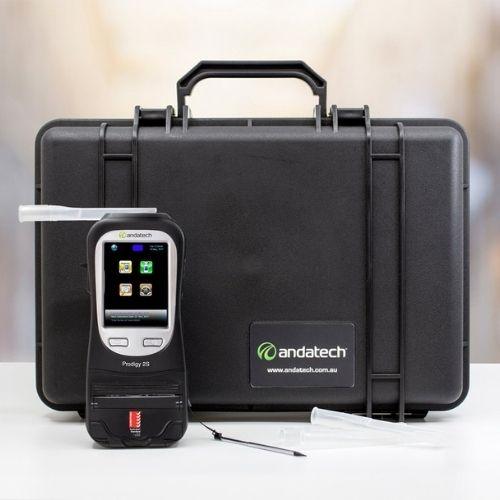 Portable breathalyser for the workplace with hard carry case - Andatech Prodigy 2S