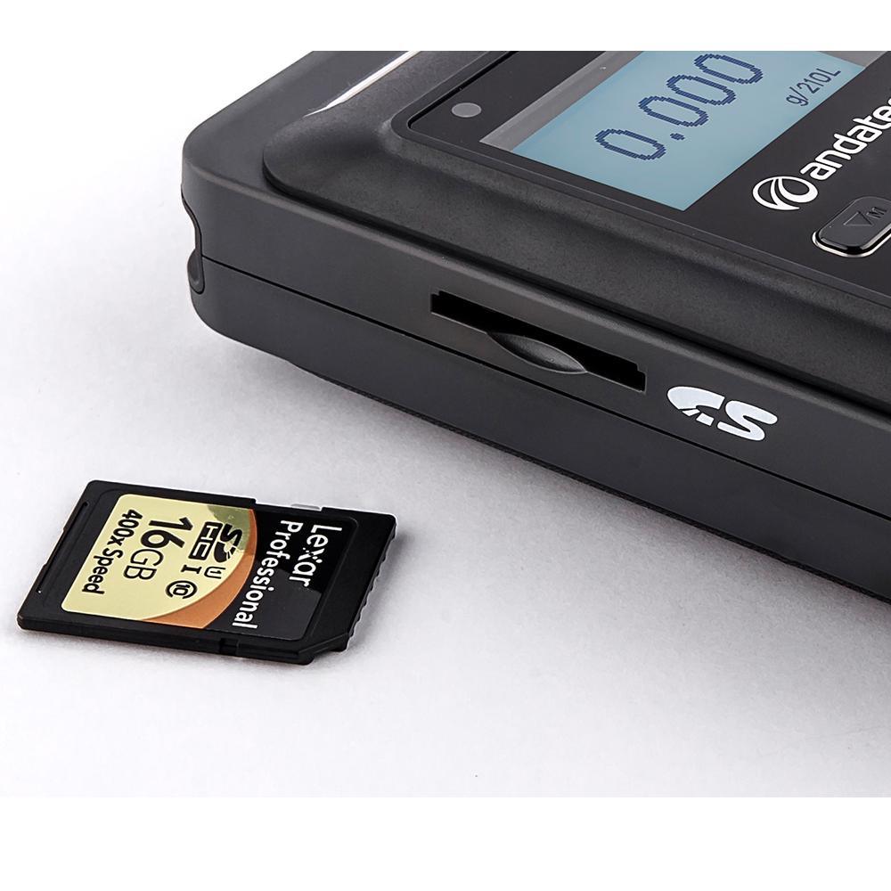 Andatech Surety breathalyser memory can be expanded using an external SD card